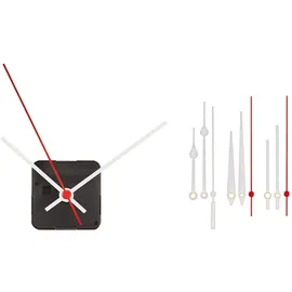 TFA Dostmann Analoges Uhrwerk weiß, 60.3061.02, selber basteln, sehr leise, Zeiger, für Schwarze Uhren, Kunststoff, (L) 56 x (B) 29 x (H) 56 (75) mm