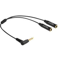 DeLock Audio Splitter 3,5mm Klinken-Stecker / 2x Klinken-Buchse 0,25m (66242)