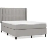 vidaXL Boxspringbett mit Matratze Hellgrau 140x200 cm Stoff1397056