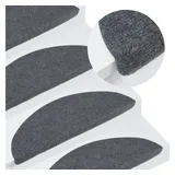 vidaXL Stufenmatten Selbstklebend 15 Stk. 65x22,5x3,5 cm Grau