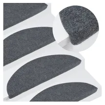 vidaXL Stufenmatten Selbstklebend 15 Stk. 65x22,5x3,5 cm Grau