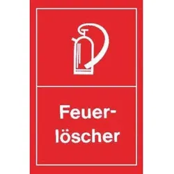 Hinweißchild Feuerlöscher rot