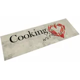 vidaXL Küchenteppich Waschbar Paprika 60x180 cm Samt