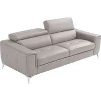 Egoitaliano Schlafsofa Francine Designsofa, Loungesofa mit Dauerschlaffunktion, Breite 233 cm, mit Bettfunktion, Leder BULL, stone, Fußfarbe chrom grau