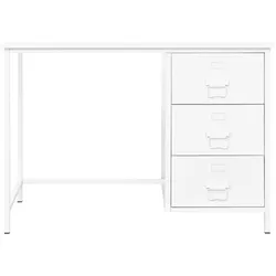 vidaXL Schreibtisch Industrie-Stil mit Schubladen Weiß 105x52x75 cm