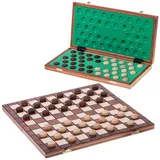 SQUARE ENIX Square - Damespiel - 100 Feld - Dame Set aus Holz - Brett 40 x 40 cm