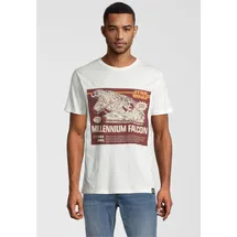 Recovered T-Shirt RECOVERED "Star Wars Millennium", Herren, Gr. M, weiß, 100% Baumwolle, bedruckt, normal, Rundhals, Shirts T-Shirt, mit coolem Print