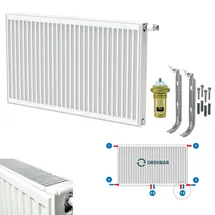 Belrad Universalheizkörper 700 x 700 mm 1372 W weiß Mittelventil