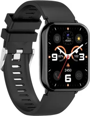 Newmine Smart-Sportuhr Schwarz – Bluetooth-Telefonie, Blutsauerstoff-, Herzfrequenz-, Stress- und Schlafüberwachung, Nachrichten-Benachrichtigungen, multifunktionale Armbanduhr für Damen und Herren, Laufen & Fitness