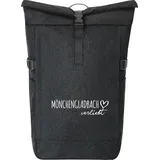 Hellweg Druckerei Kurierrucksack Mönchengladbach verliebt 30-44 Liter Black Melange Fairtrade Rolltop Rucksack Geschenkidee - Schwarz