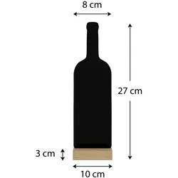 ALLboards Doppelseitige WEIN WEINFLASCHENFORM Kleine Tafeln 4 Stück Set mit Staffelei, Dekorativ Deko, Kreidetafel