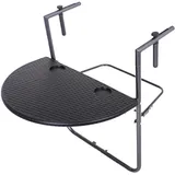 Garden Pleasure VENTANA Balkonhängetisch Kunststoff grau 60,0 x 43,0 x 73,0 cm
