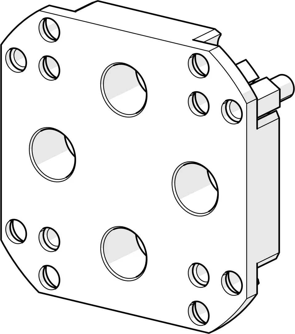 Armaturen-Befestigungselement HANSA "HANSABLUEBOX", silber (silberfarben), B:16,4cm H:8,5cm T:8,5cm, Messing, Befestigungen