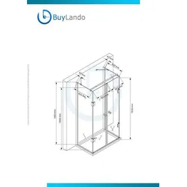 Buylando Emma Duschkabine rechteckig 90 x 195 cm D648360641500