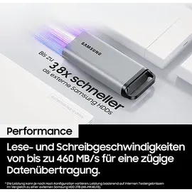 Samsung PSSD T5 EVO Festplatte, 2 TB SSD, extern, Grau