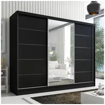 A&J MöbelLand Schiebetürenschrank AURELIA 2 200 x 0 x 0 cm Schwarz