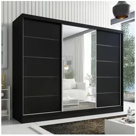 A&J MöbelLand Schiebetürenschrank AURELIA 2 200 x 0 x 0 cm Schwarz