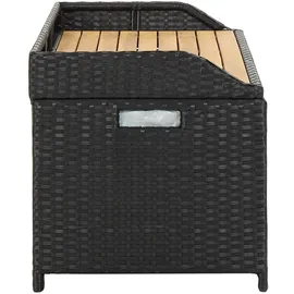vidaXL Sitzbank mit Stauraum 120 cm Poly Rattan Schwarz