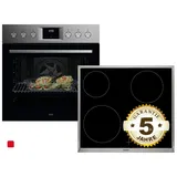 AEG AH21M Set Einbauherd OU5AE20SM + Glaskeramikkochfeld HE604000XB