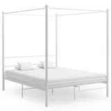 vidaXL Himmelbett Weiß Metall 160x200 cm