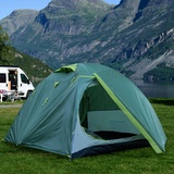 CUBES Camping Zelt groß 3 Personen Zelt Kuppelzelt grün leicht Campingzelt Trekkingzelt, Polyester Moskitonetz, wasserdicht bis 4000mm/7000mm, LxB 185x300 cm