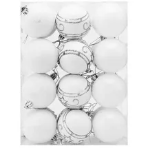 CASARIA Weihnachtsbaumkugeln 24er Set, weiß