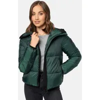 Navahoo Damen Winterjacke warm reflektierende Steppjacke in Metallic-Optik Sternschnüppchen Forest Green Gr. M - M