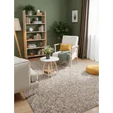 ELLE Decoration Rocco - Flachgewebe Teppich, Maschinen Waschbar, Woll Optik, Langlebig & Nachhaltig, Modern, Skandi Look für Wohnzimmer, Esszimmer, Schlafzimmer, Flur - Taupe Multifarben, 160x230cm