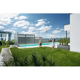 Biohort Sichtschutzelement 180 x 135 cm Dunkelgrau Stahl