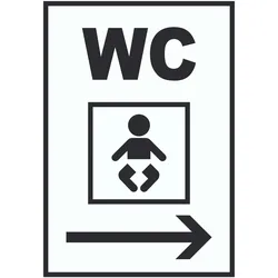 WC Wickelraum rechts Schild A2 (420x594mm)