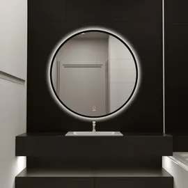 Home Deluxe LED-Spiegel Rund DUBI - Beschlagfrei & Dimmbar|Badezimmerspiegel, Badspiegel mit Beleuchtung, Wandspiegel