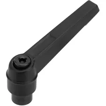 Intirilife Klemmhebel M12 in 5 Längen/Klemmmutter M12 aus verzinktem Stahl - Spanngriff Griffmutter Klemmgriff Verschlusshebel - Verstellbarer Griff in Schwarz - Größe M12 Klemmmutter