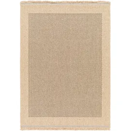livabliss Cairns Outdoor Teppich 120x170 cm – Wetterfester Boho Teppich für Balkon, Terrasse & Garten – Beige & Schwarz