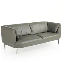 Angel Cerda Sofa, Grau, Edelstahl, Leder, 210x78x90 cm, Wohnzimmer, Sofas & Couches, Sofas, 3-Sitzer Sofas