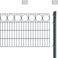 Arvotec Doppelstabmattenzaun ARVOTEC "EXCLUSIVE 80 zum Einbetonieren "Ring" mit Zierleiste", grau (anthrazit), H:80cm, Stahl, Kunststoff, Zaunelemente, Zaunhöhe 80 cm, Zaunlänge 2 - 60 m