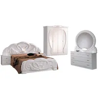 JVmoebel Schlafzimmer-Set, Schlafzimmer Set Modern Stil Holz Schrank Bett Luxus 6 tlg. Set Weiß weiß