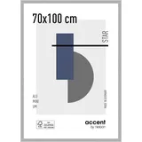 Accent by Nielsen Bilderrahmen, 70 x 100 cm, Aluminium, Silber matt, Posterrahmen zum Aufhängen im Hoch- & Querformat, Echtglas, Star