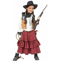 Funny Fashion Cowgirl Kostüm Austine für Mädchen - Rot Schwarz | Cowboy Western Kinderkostüm 128