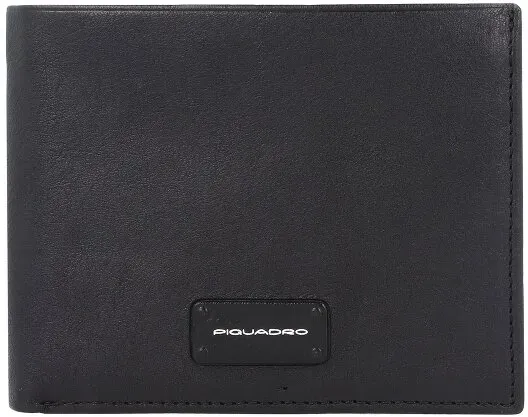 Piquadro Harper Geldbörse RFID Leder 14 cm  schwarz