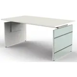 KERKMANN Schreibtisch Schreibtisch Lugano Glas BxT 160x80cm weiß weiß