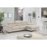 Cotta Ecksofa »Kitty L-Form«, mit Kopfteilverstellung, wahlweise mit Bettfunktion & Bettkasten beige