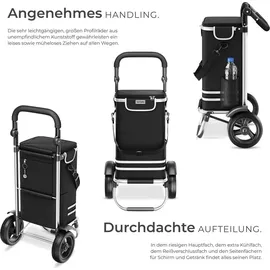 Tectake Einkaufstrolley Schwarz 46 x 38