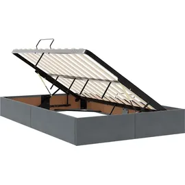 vidaXL Bett mit Stauraum und LED mit LED Dunkelgrau 120 x 190 cm Samt