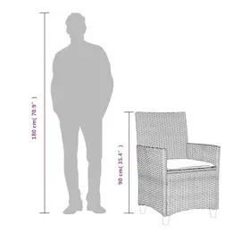 vidaXL Gartenstühle mit Kissen 2 Stk. Beige Poly Rattan Massivholz