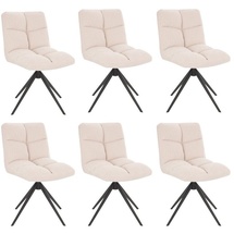 Home Deluxe Esszimmerstuhl drehbar 6er Set NODA - Creme