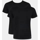 SLOGGI Unterhemd Men GO ABC 2.0 (2er Pack) mit Rundhals-Ausschnitt, Slim Fit, weich, Baumwollmischung schwarz S