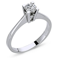 EinStein Diamant Diamantring 0,30 Carat Diamant Solitär Ring Antragsring Weißgold, Diamant weiß 54