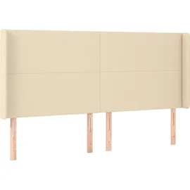 vidaXL Boxspringbett mit Matratze & LED Creme 180x200 cm Stoff