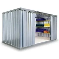 FLADAFI® Materialcontainer MC 1400 Verzinkt, zerlegt mit Holzfußboden