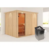 Karibu Gobin inkl. 9 kW Ofen + int. Steuerung + Dachkranz
